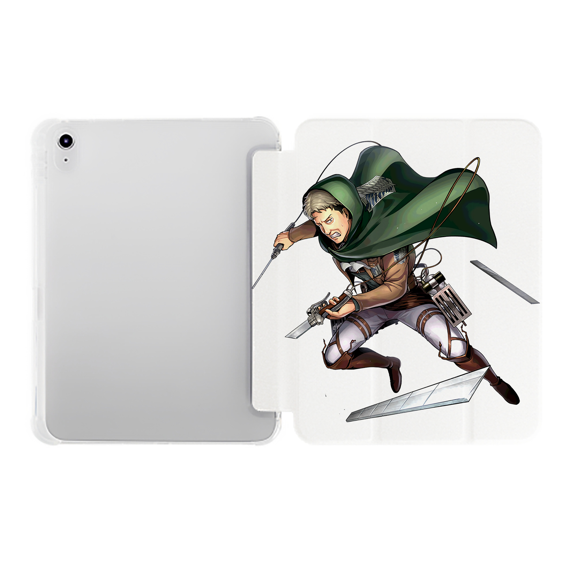 （画像用） 進撃の巨人 Attack on Titan IPad ケース ペン収納付き 三つ折りスタンド PUレザー×シリコン 対応機種9.5/10.5/10.9インチ